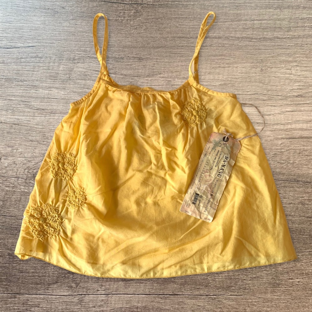 Vintage DaNang silk cotton tank XS